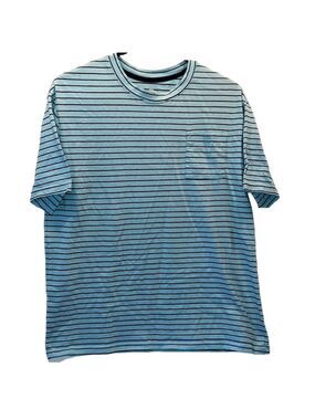 THEREABOUTS Tee Shirt, SZ 18-20H, PTP 24”, Length 26”, Light Blue w/Navy Stripes